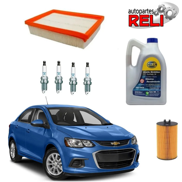 Kit Afinacion Chevrolet Sonic 1.8 5w30 Aceite Sintetico