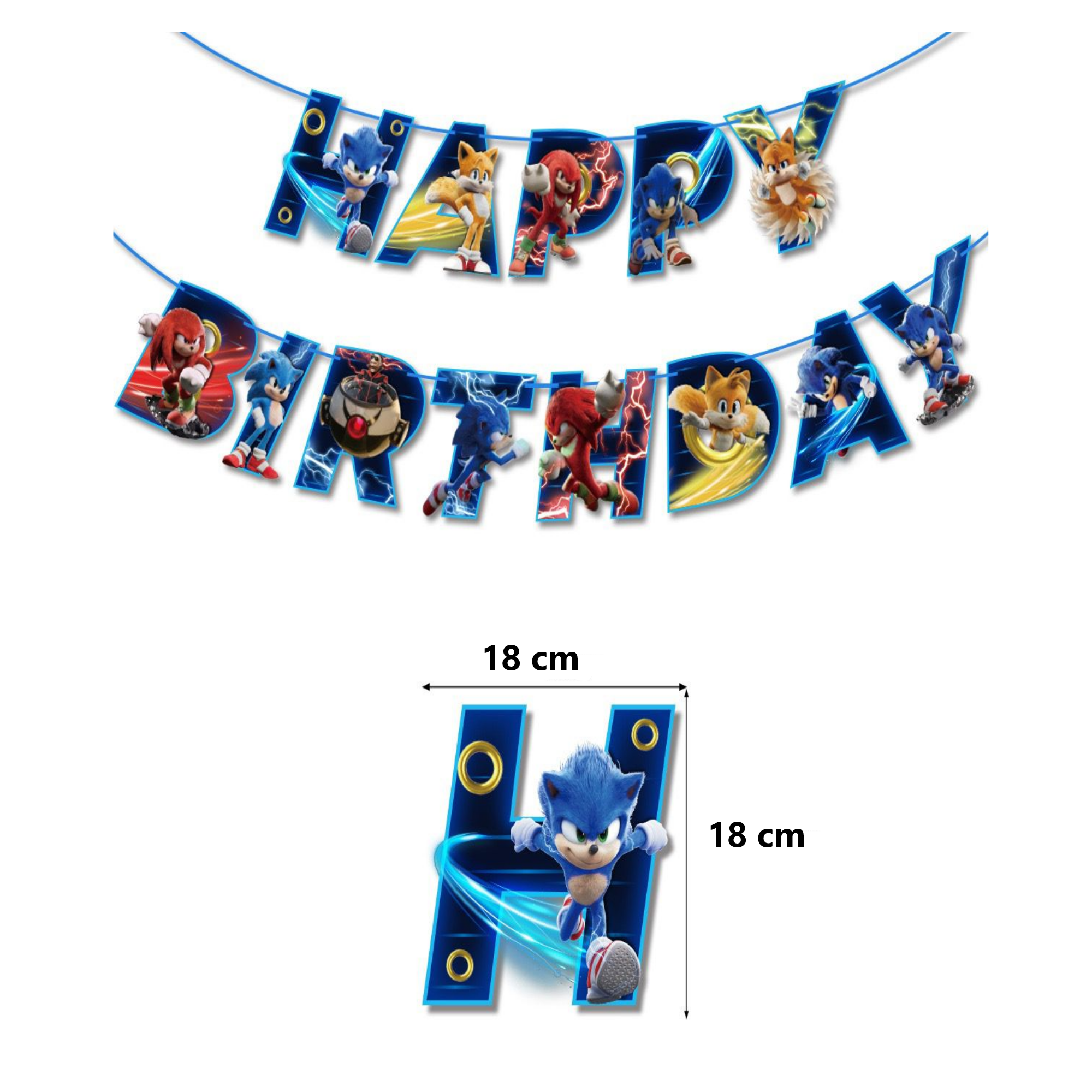 Set Globos Decoración Feliz Cumpleaños Sonic Fiesta