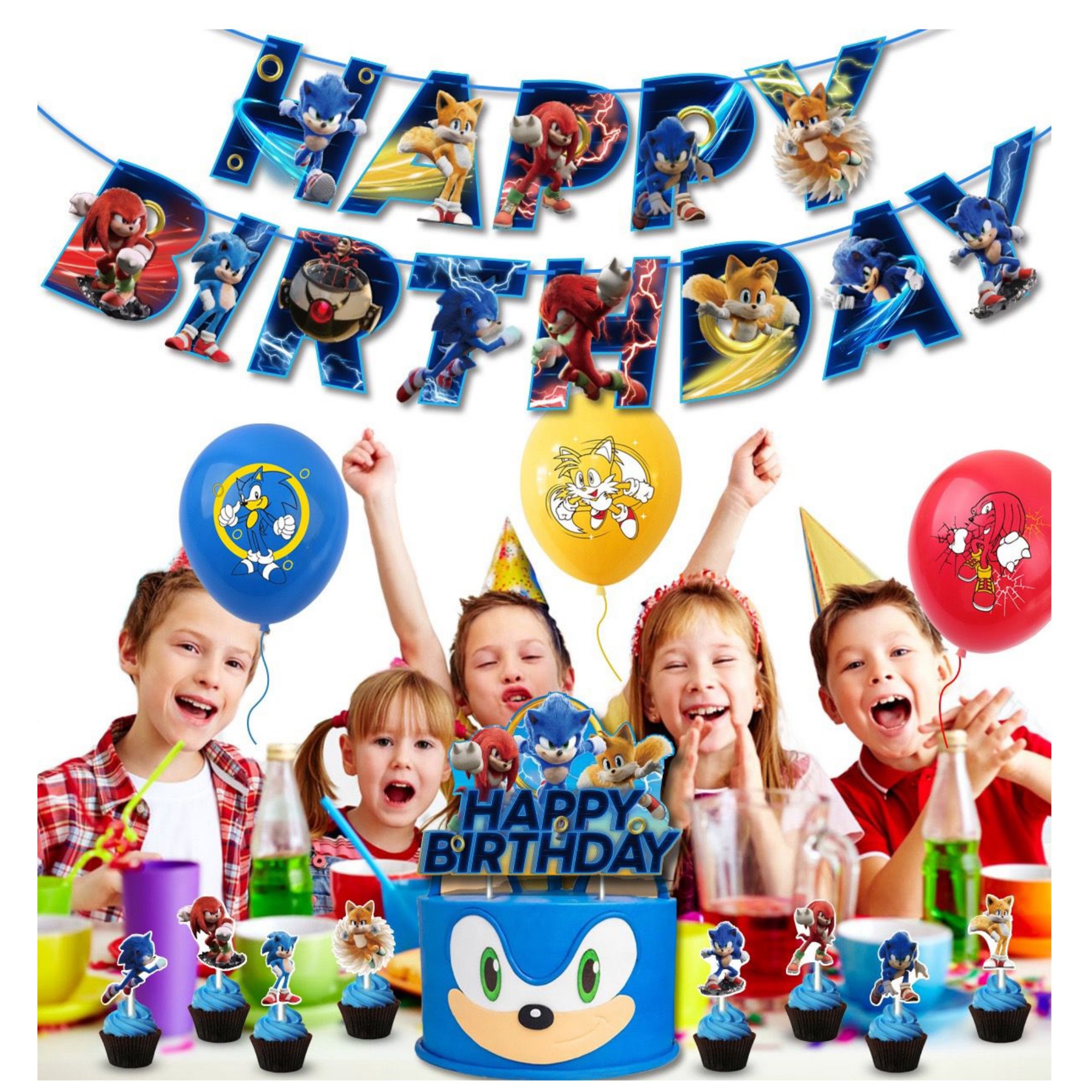 Globos De Cumpleaños Decoración Kit De Fiesta SONIC