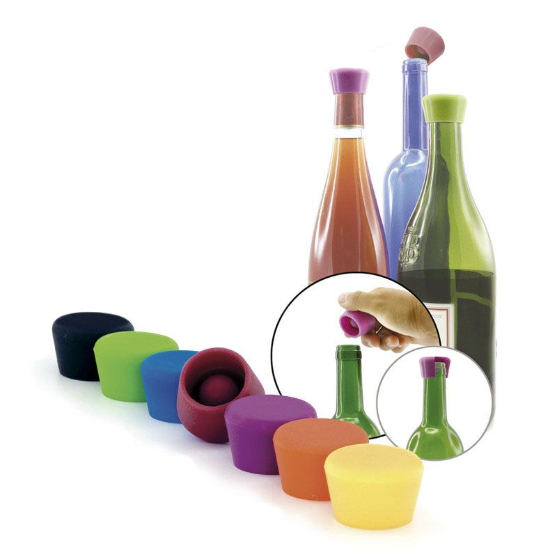 Tapón Botella Vino/cerveza De Silicón De Colores Pulltex914