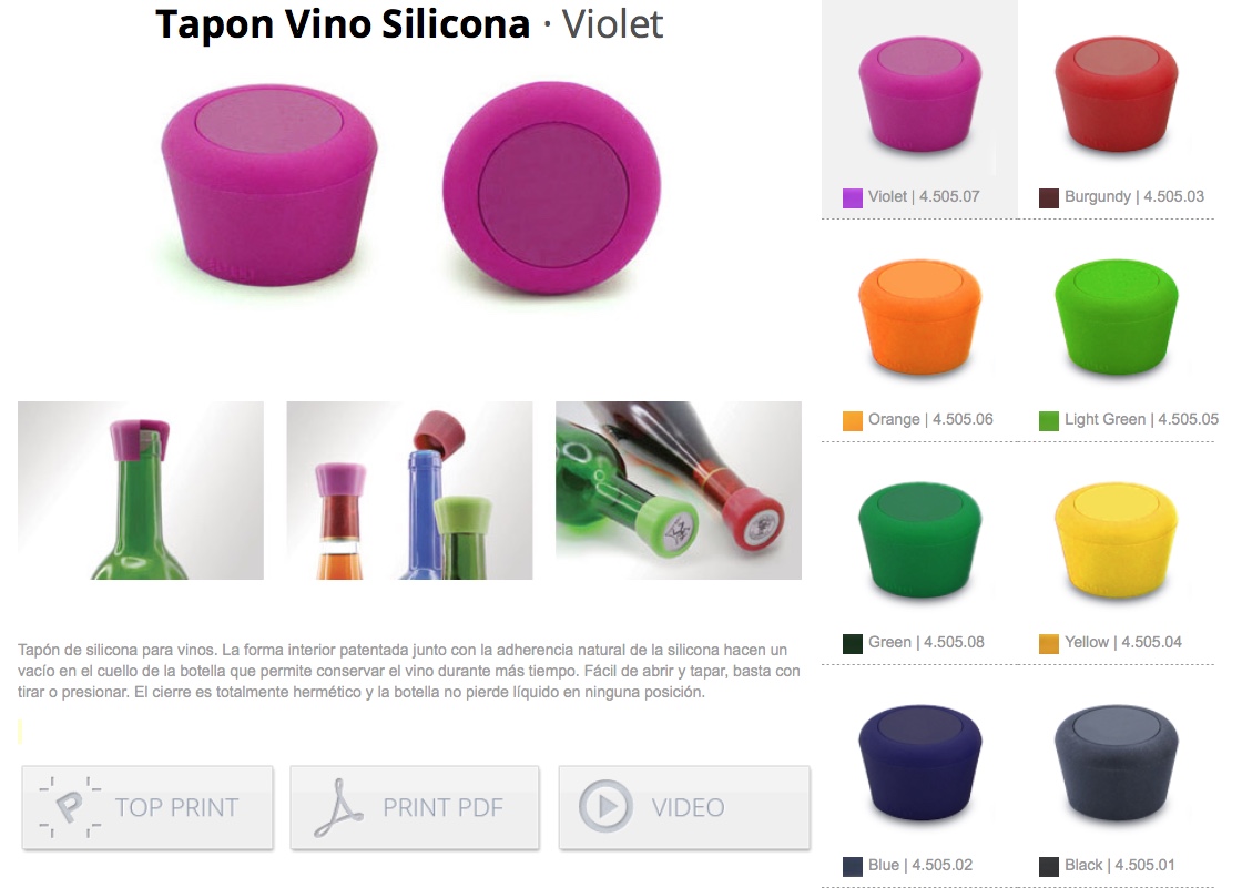 Tapón Botella Vino/cerveza De Silicón De Colores Pulltex914