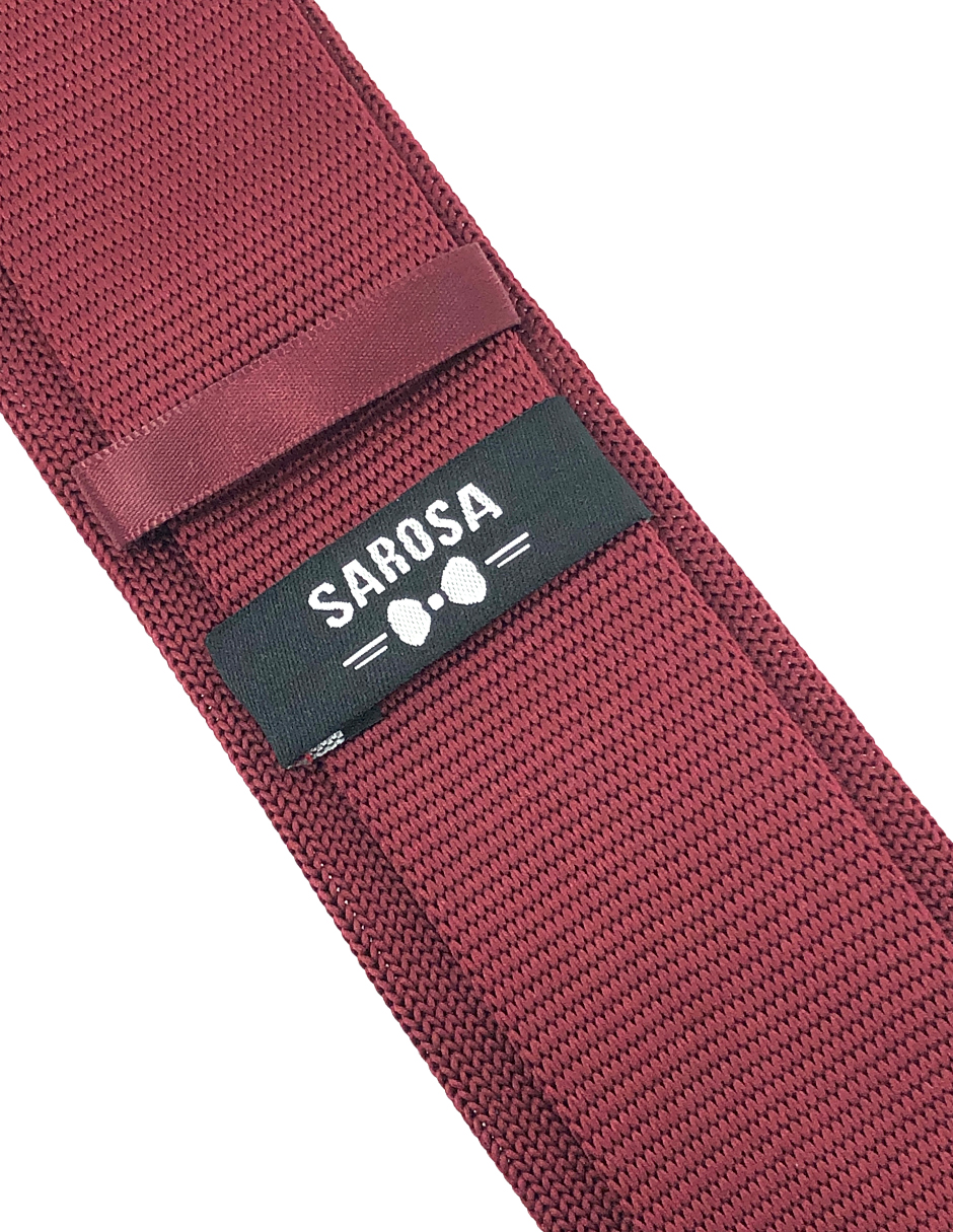 Corbata Lisa Red Garnet Ancla Caballero Hombre Sarosa				