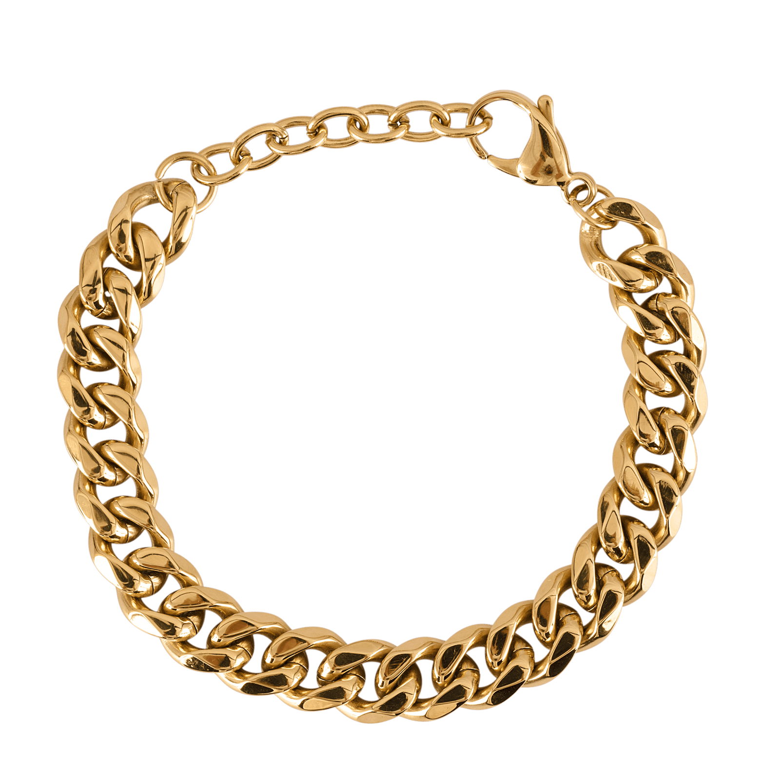 LUCKMAN Pulsera Hombre de Cadena Acero Inoxidable con Baño de Oro 18k , Brazalete tipo Esclava - Modelo Clark