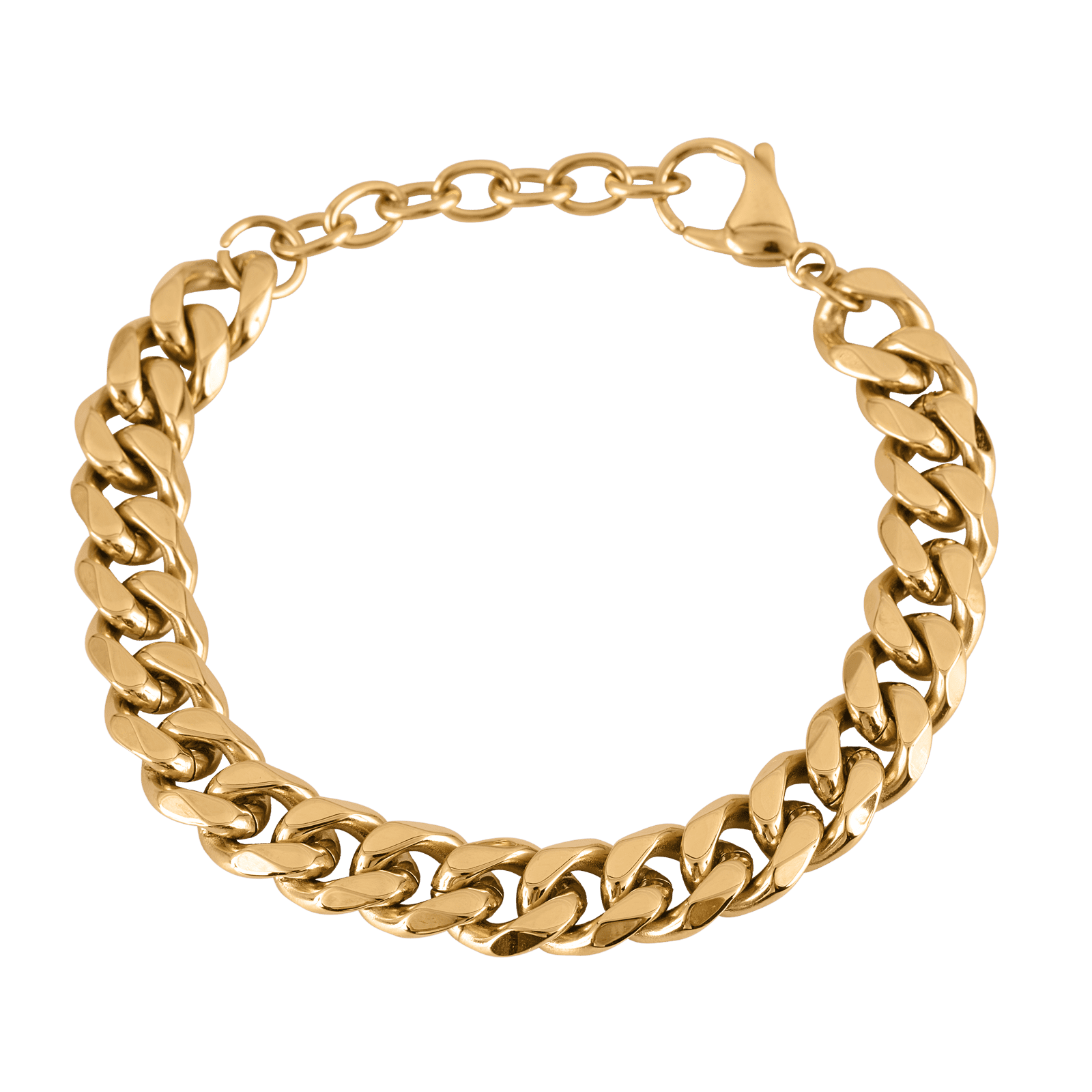 LUCKMAN Pulsera Hombre de Cadena Acero Inoxidable con Baño de Oro 18k , Brazalete tipo Esclava - Modelo Clark