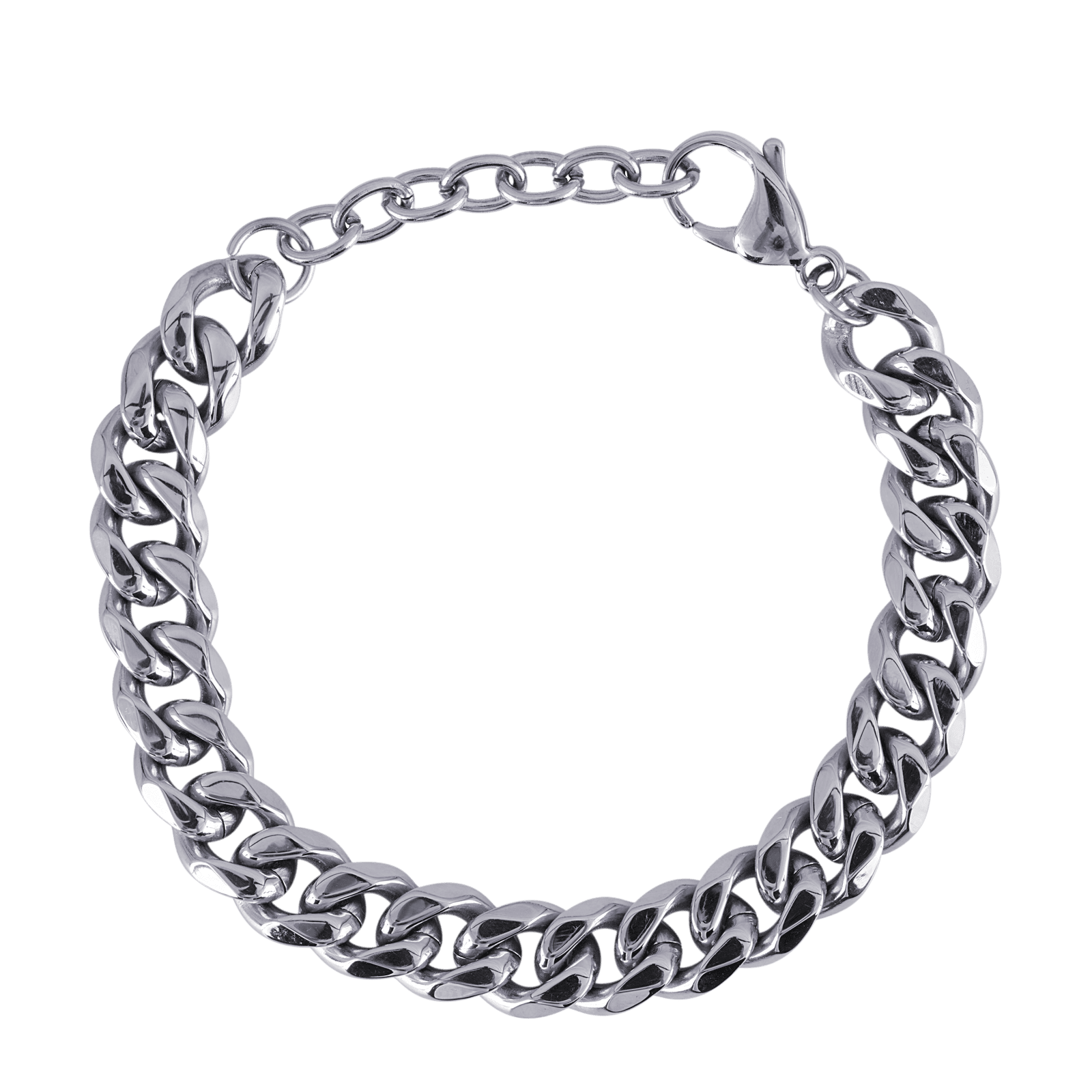 LUCKMAN Pulsera Hombre de Cadena Acero Inoxidable Color Plata , Brazalete tipo Esclava - Modelo Clark