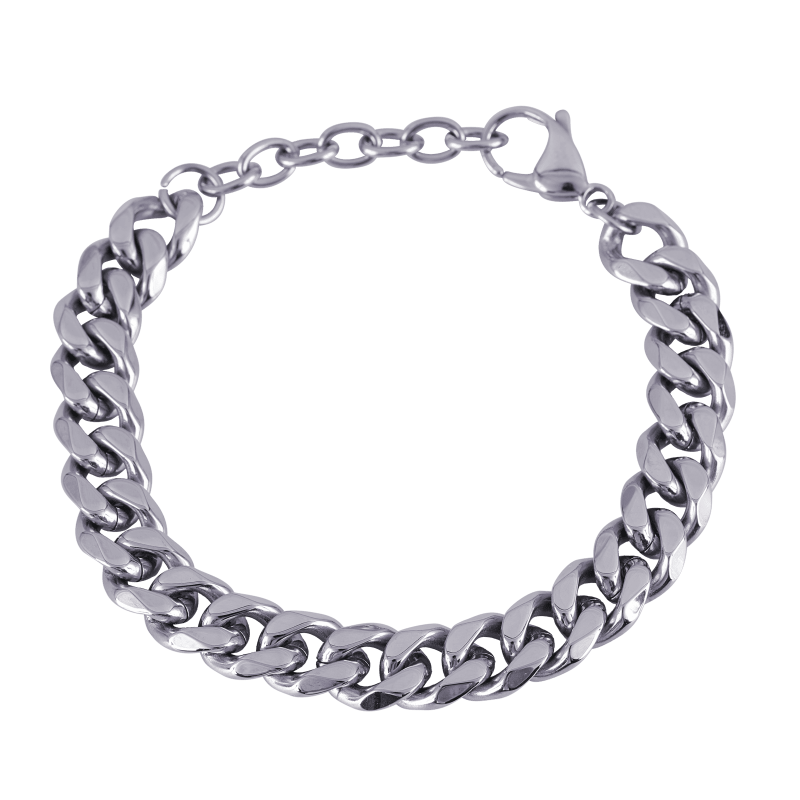 LUCKMAN Pulsera Hombre de Cadena Acero Inoxidable Color Plata , Brazalete tipo Esclava - Modelo Clark