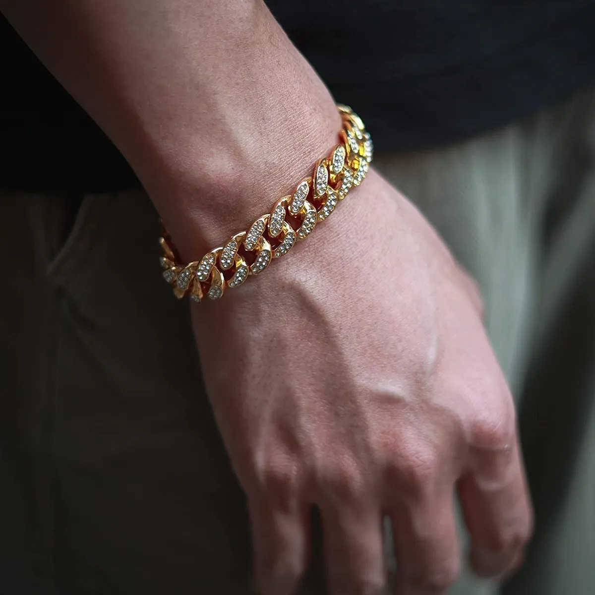 Reloj Y Pulsera De Diamantes Estilo Hip Hop, Dorado Y Rojo