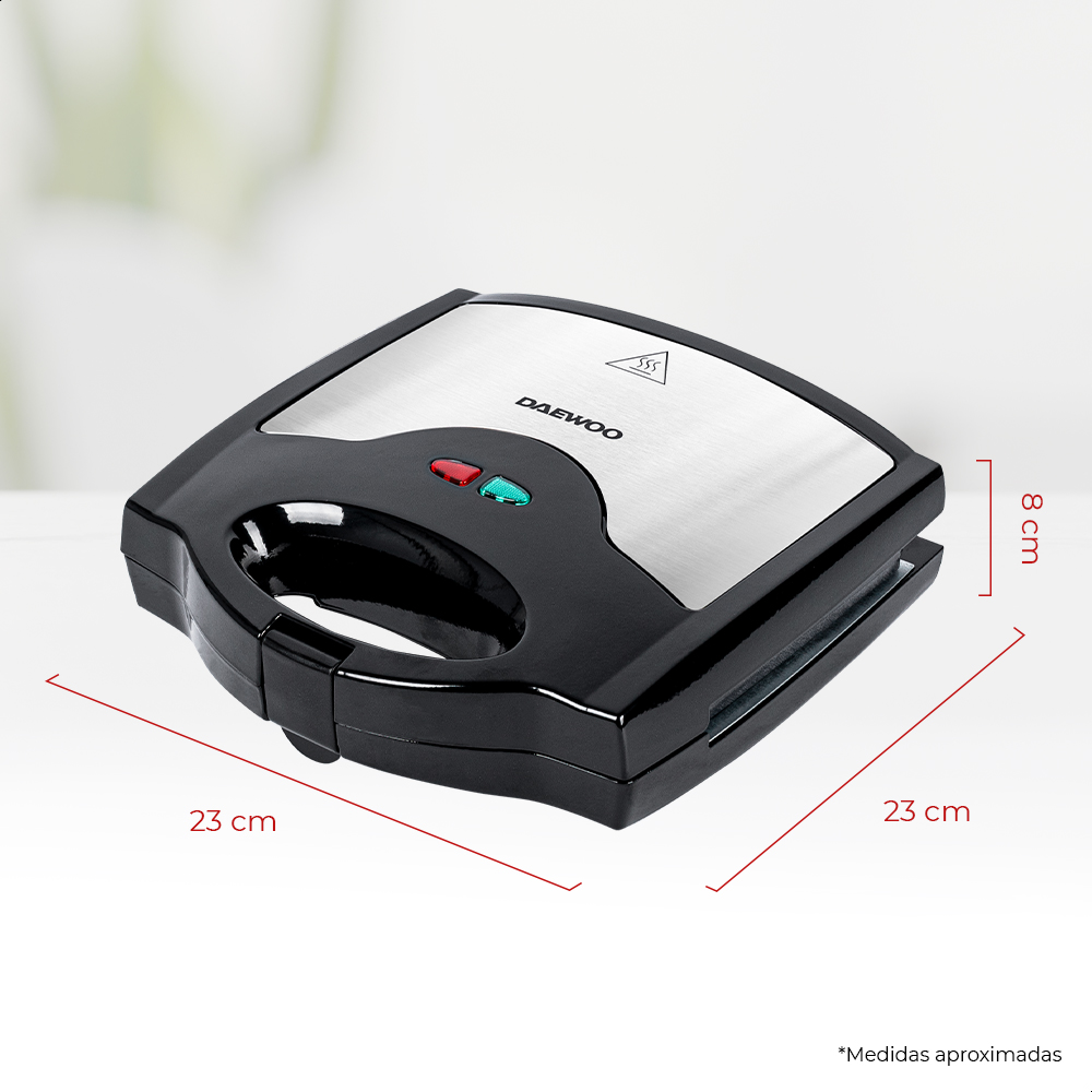 Sandwichera 3 en 1 Daewoo con placas intercambiables