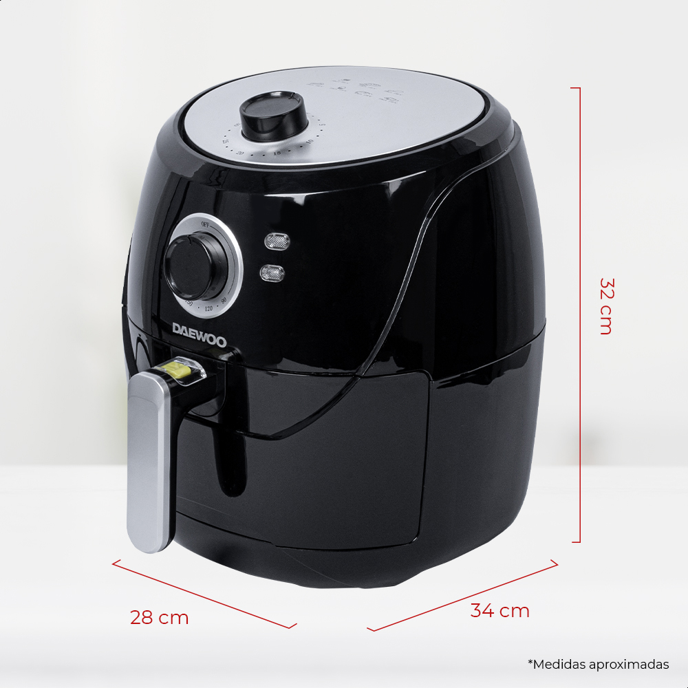 Freidora de Aire Daewoo Digital 3.6 Litros temporizador 30 minutos