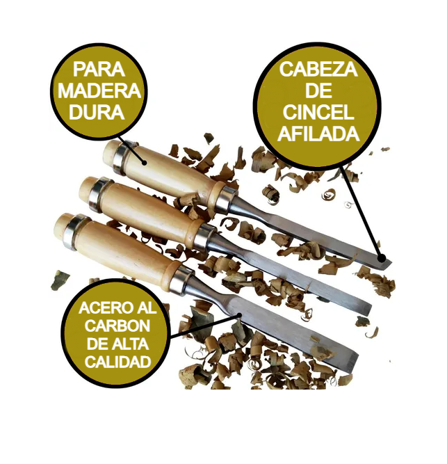 Cincel Formon Juego Madera Gubia Carpintero Tallado 12pzs Vmingo
