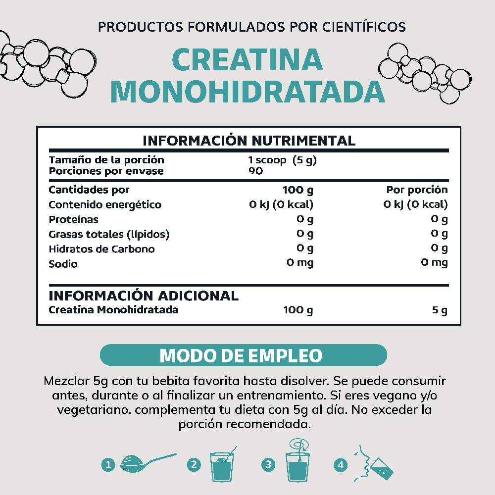 Suplemento Alimenticio Beyond Vitamins Creatina Monohidratada Micronizada Pura 450 gr