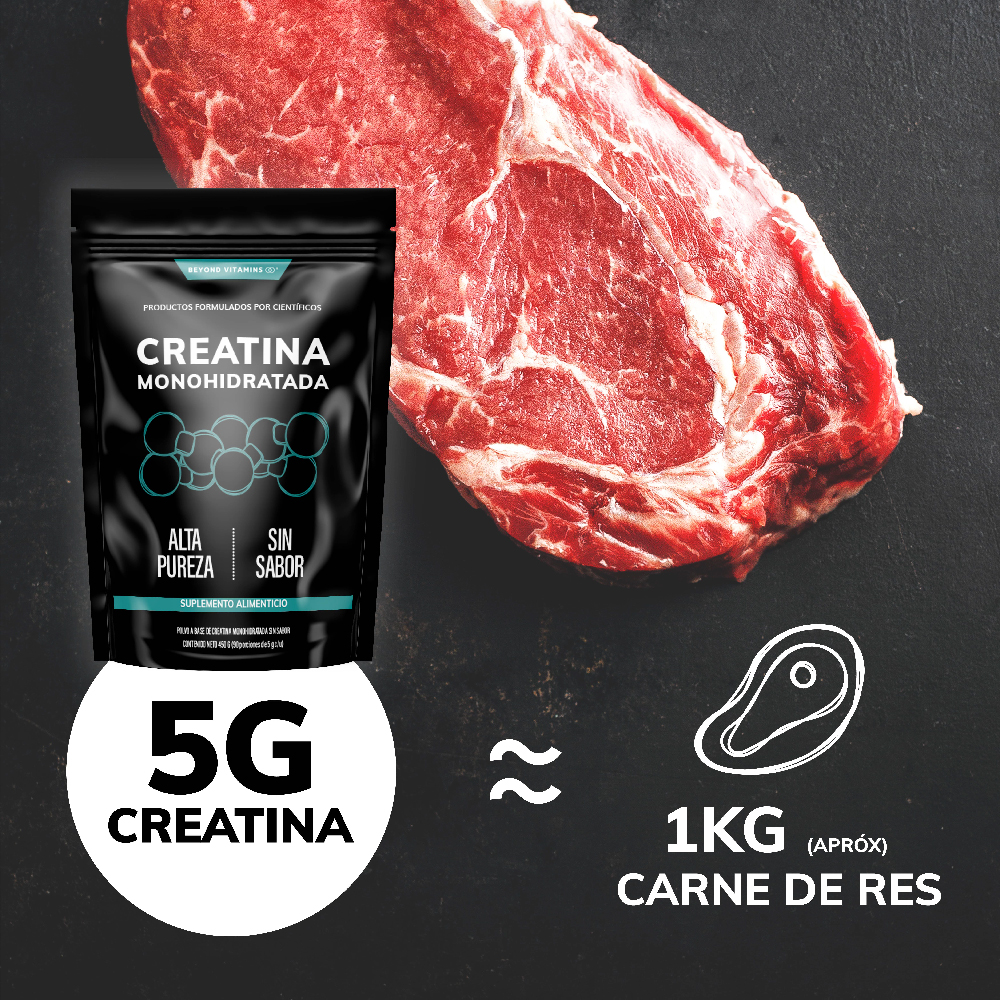 Suplemento Alimenticio Beyond Vitamins Creatina Monohidratada Micronizada Pura 450 gr