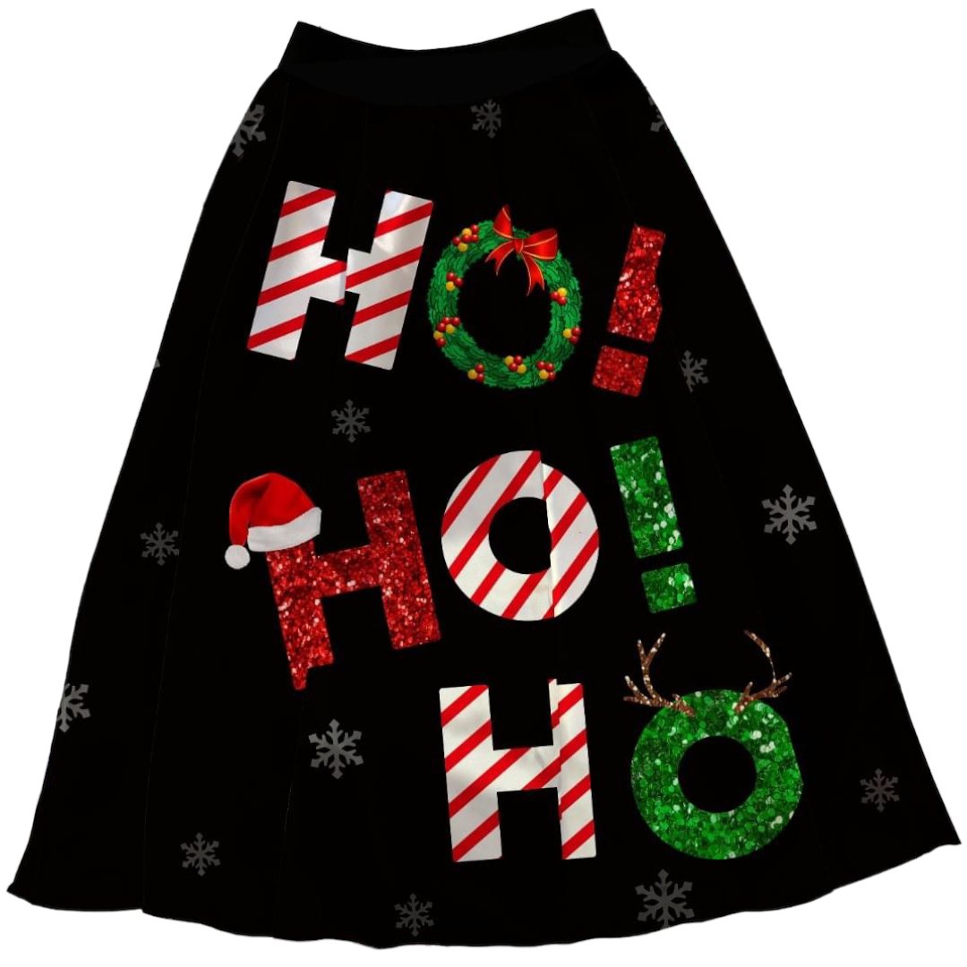 Falda Midi amplia corte A Diseños Navideños