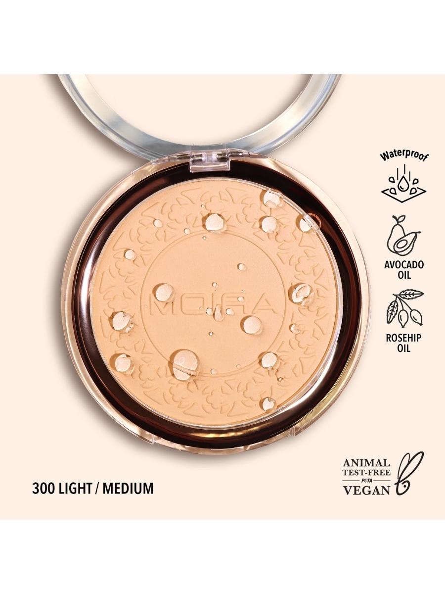 Polvo compacto a prueba de agua Moira Cosmetics Ligth Medium