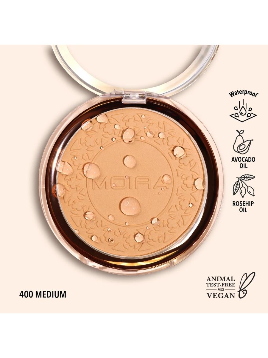 Polvo compacto a prueba de agua Moira Cosmetics Medium