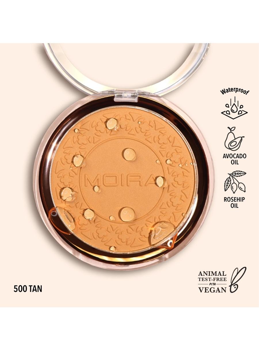 Polvo compacto a prueba de agua Moira Cosmetics Tan