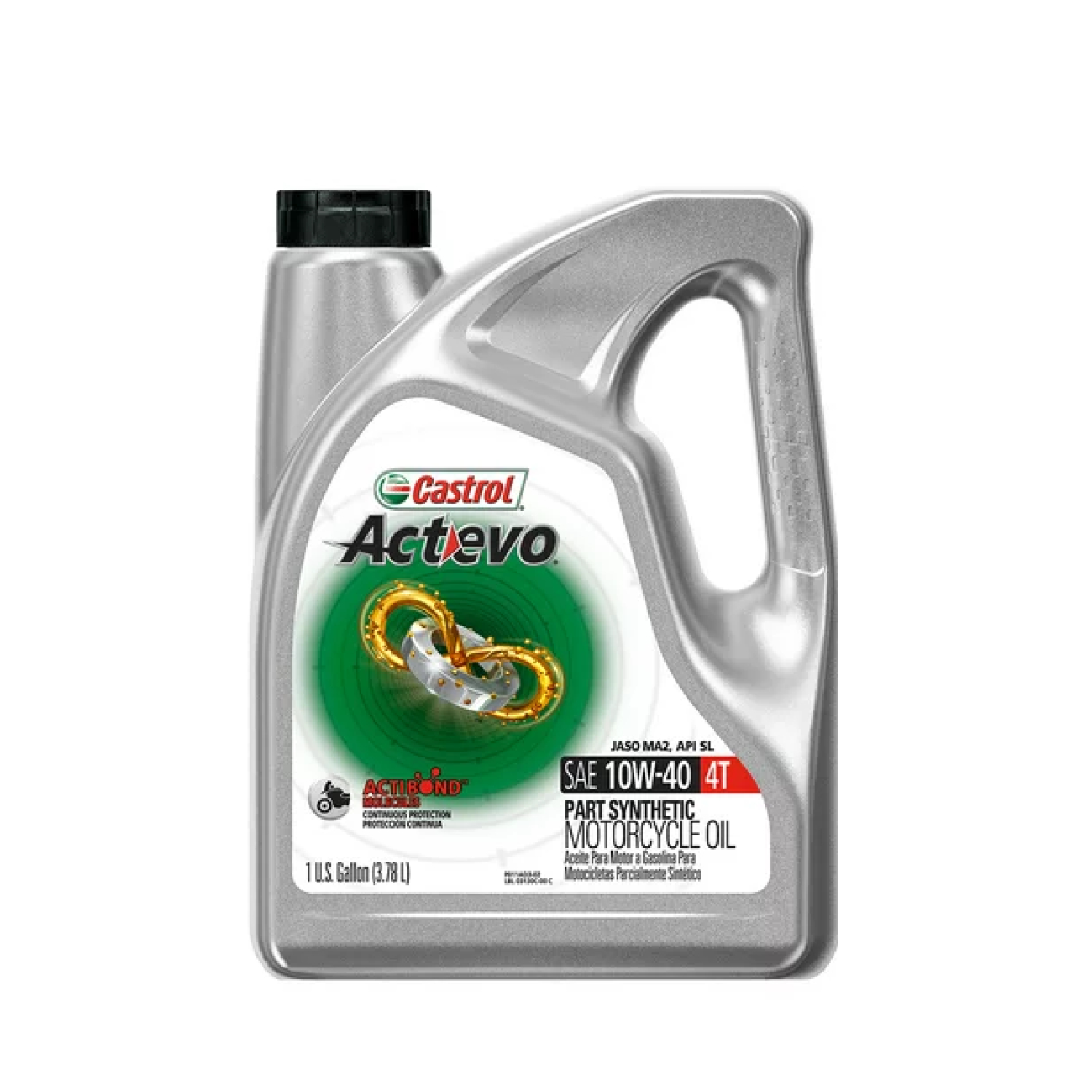 Castrol Actevo 4T 10W-40 Part Synthetic Motorcycle Oil, 1 Gallon