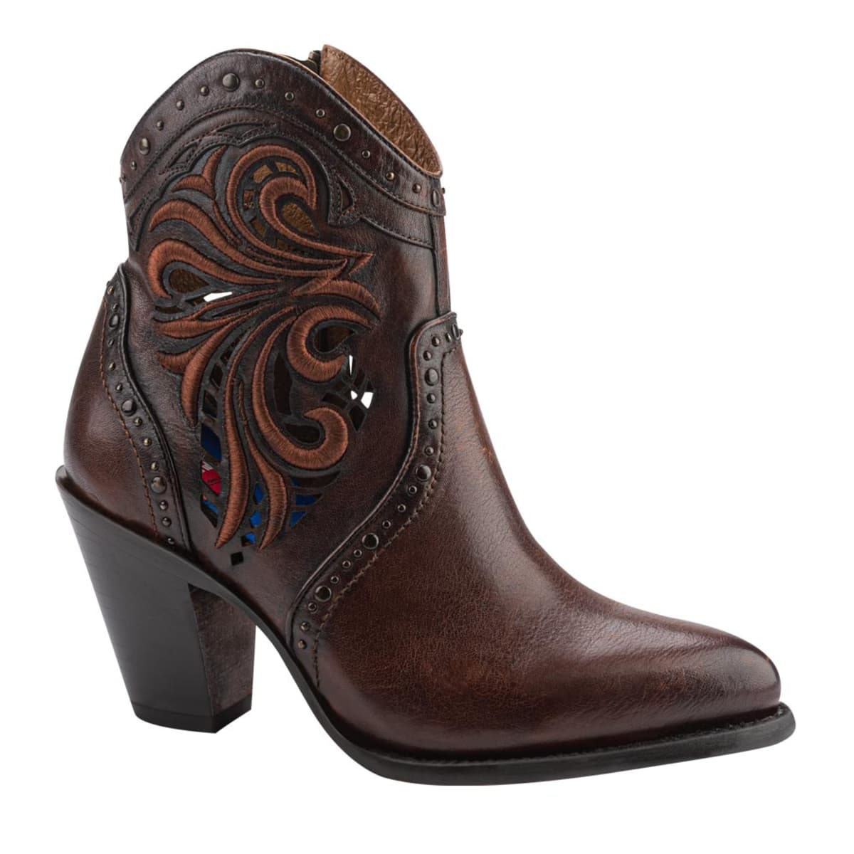 Botas vaqueras artesanales de piel marca Río Grande para mujer, color café, mod. 1056629