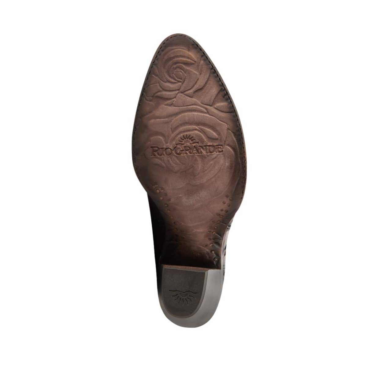 Botas vaqueras artesanales de piel marca Río Grande para mujer, color café, mod. 1056629