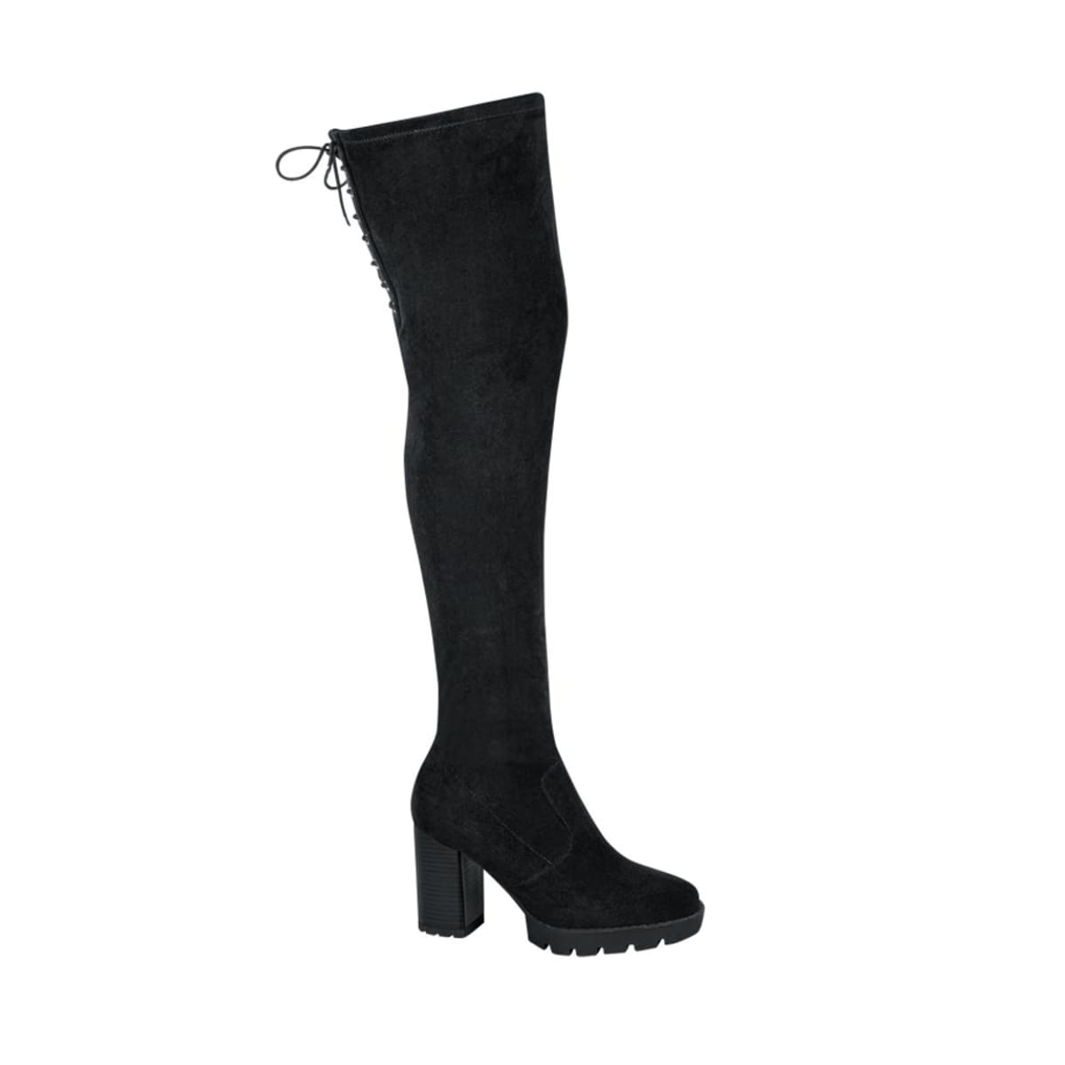 Bota extra larga de tacón, suela track, color negro, marca Sao Paulo, mod. 1043526