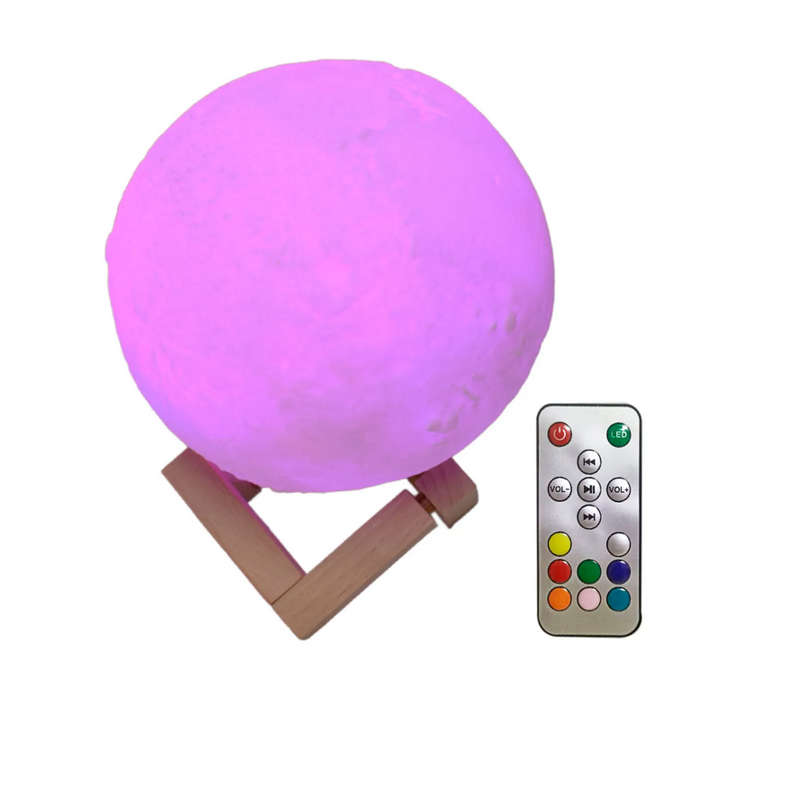 Lampara En Forma De Luna Recargable Touch Con Control