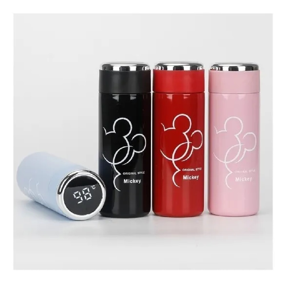 Termo Mickey Mouse Led Inteligente Diseño Rojo, Azul, Rosa