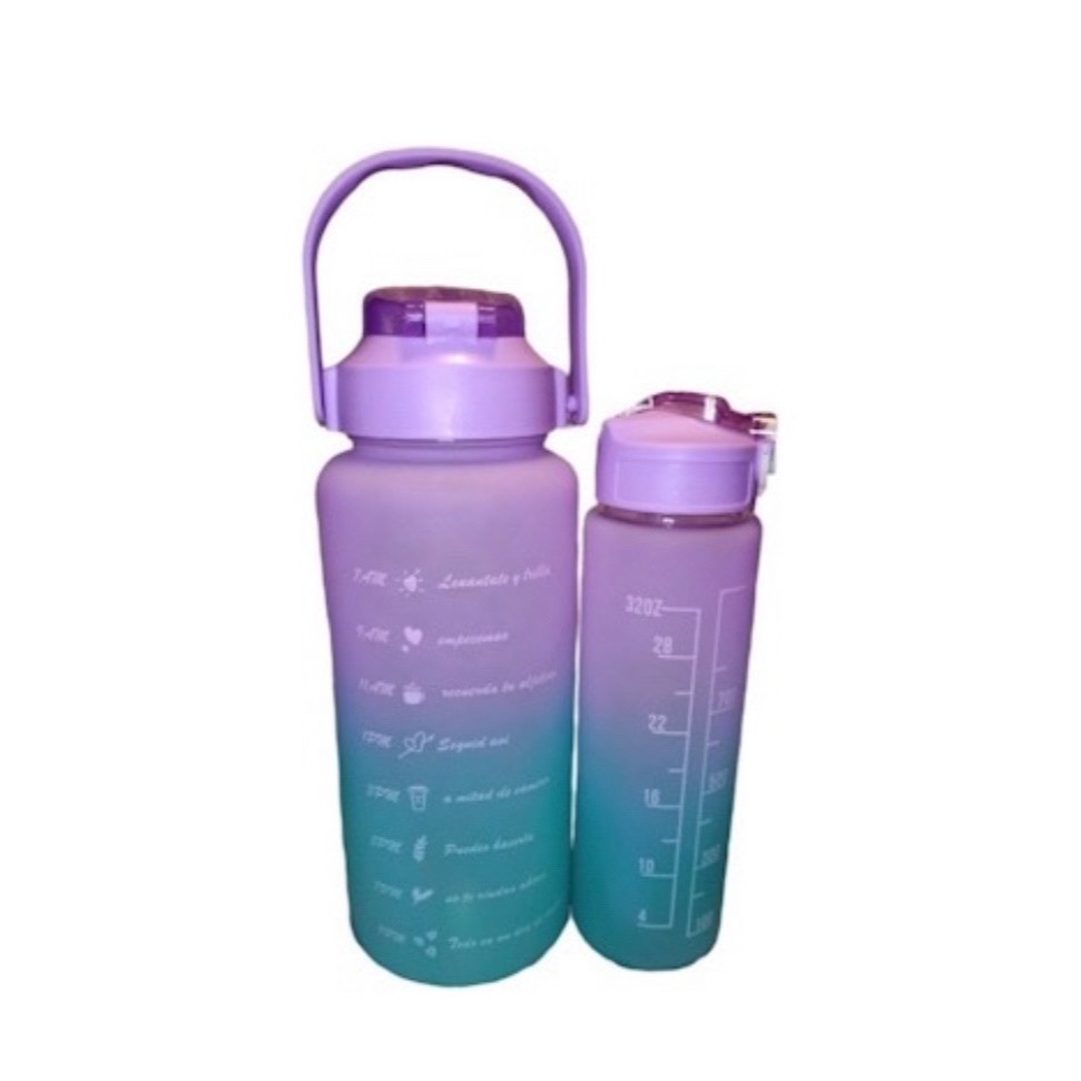 Vasos duo motivacionales  1 vaso de 2L 2do 800ML