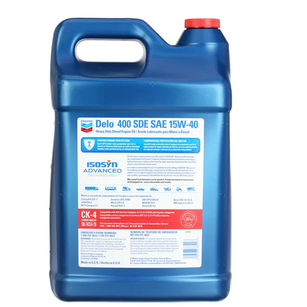 Aceite para motor Chevron havoline Delo 400 SDE 15W40 CK-4, jarra de 2.5 galones