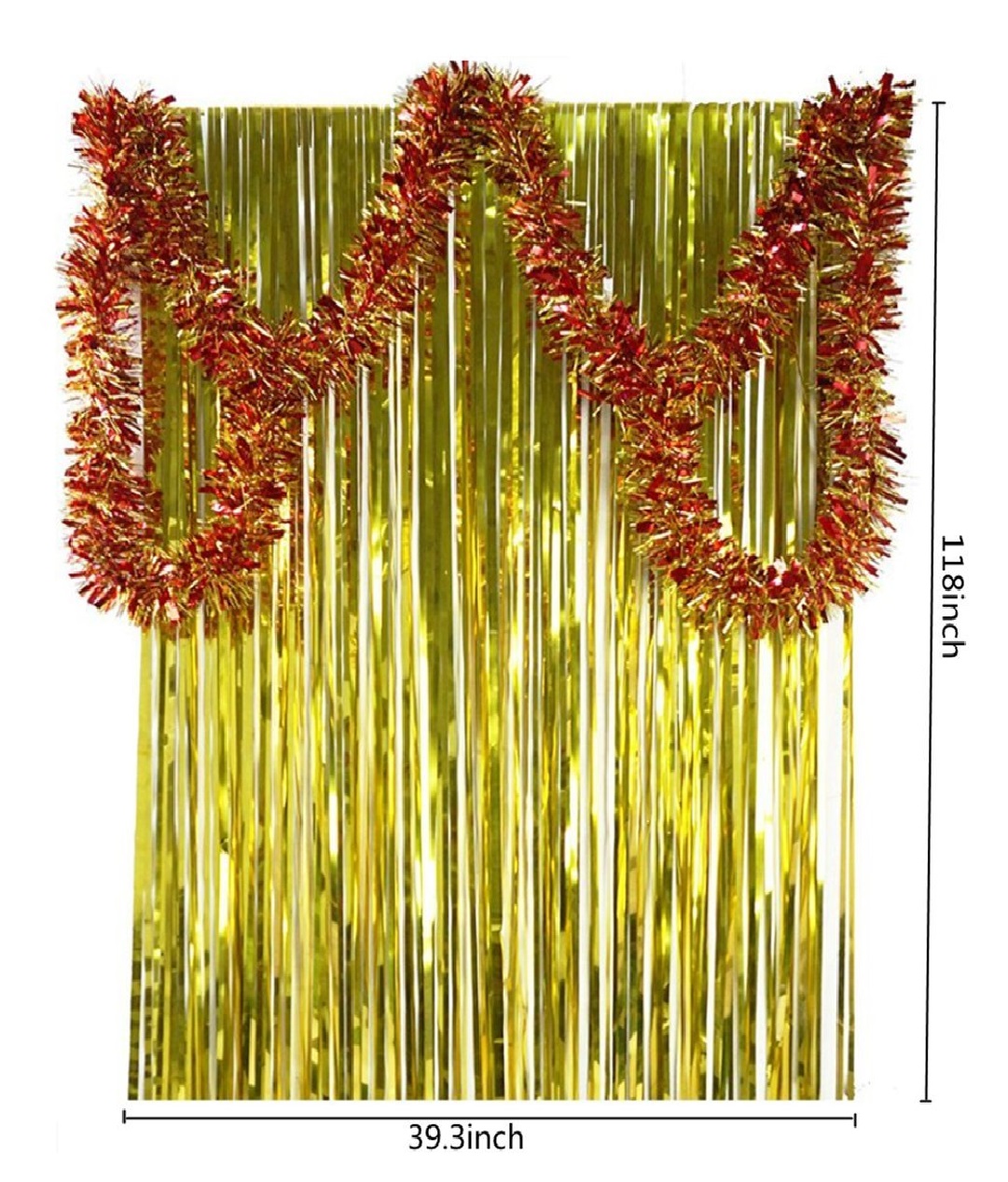 Cortina Tiras Metalicas para Adornar Fiesta Dorada Goshoppingmx.