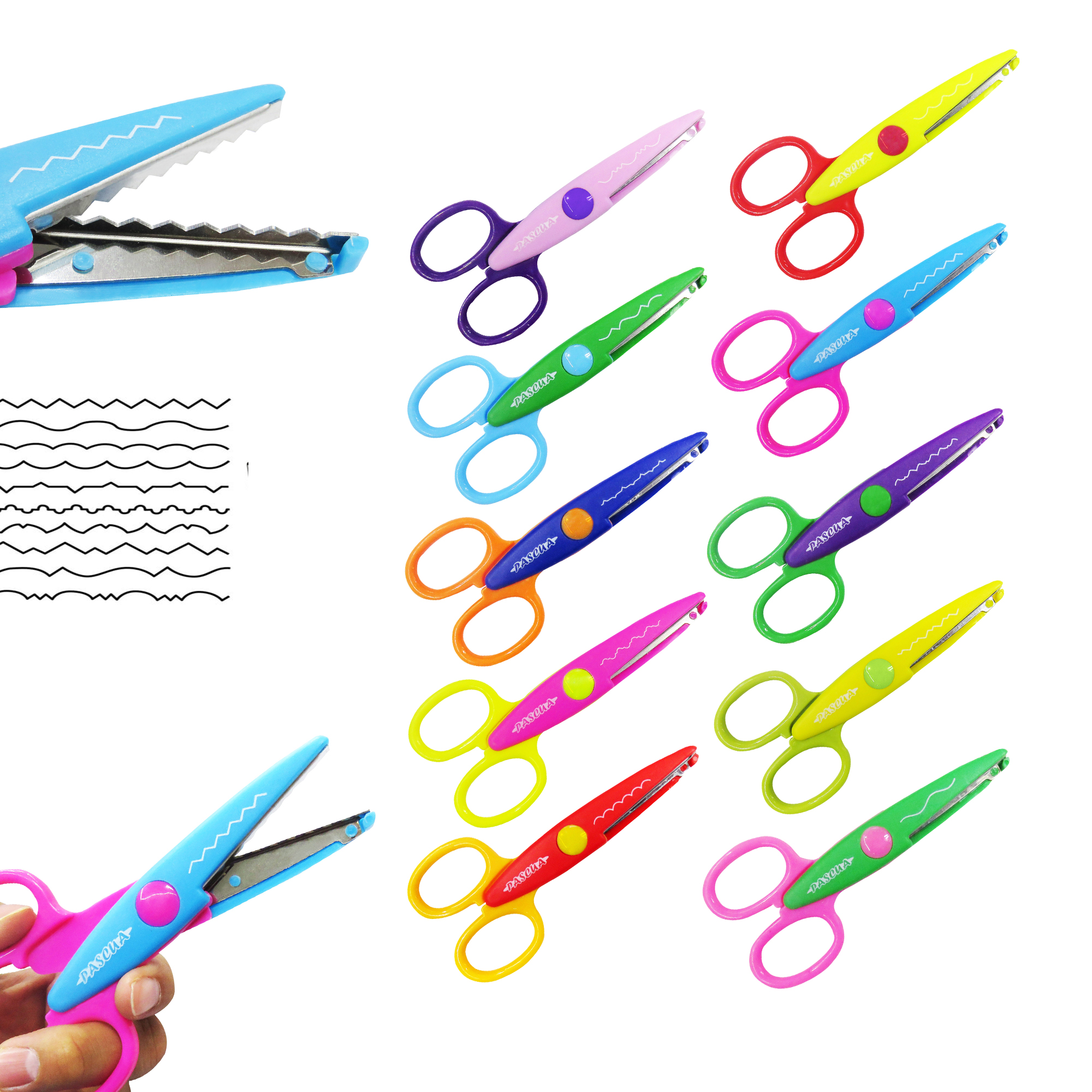 Paper Edge - Juego de 6 tijeras de manualidades con patrones diferentes  para profesores, álbumes de recortes, álbumes, niños, artes