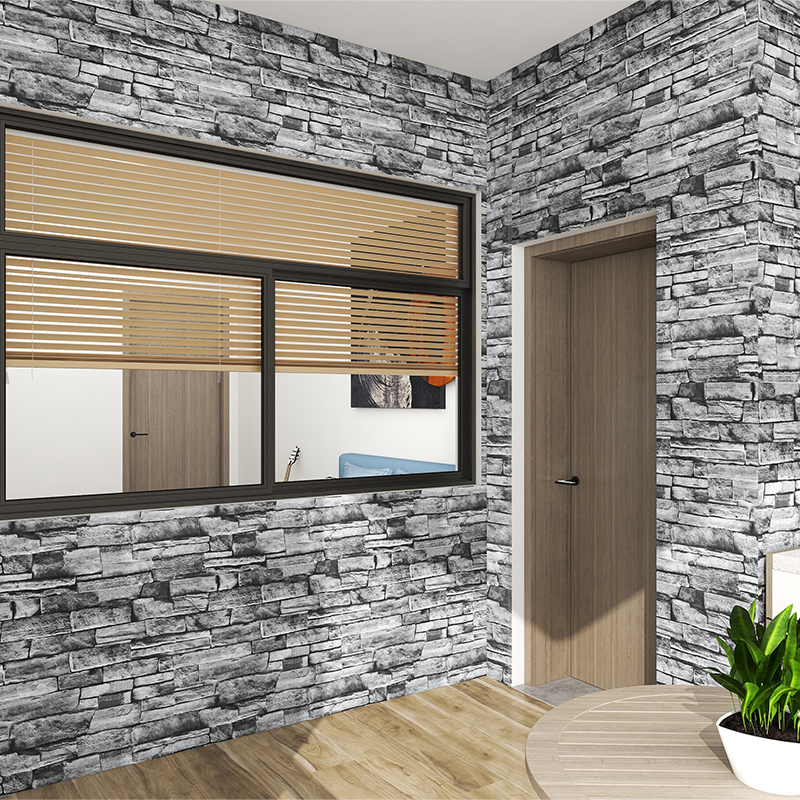 Papel Tapiz Auto Adherible Decorativo Para Pared Ladrillo Gris