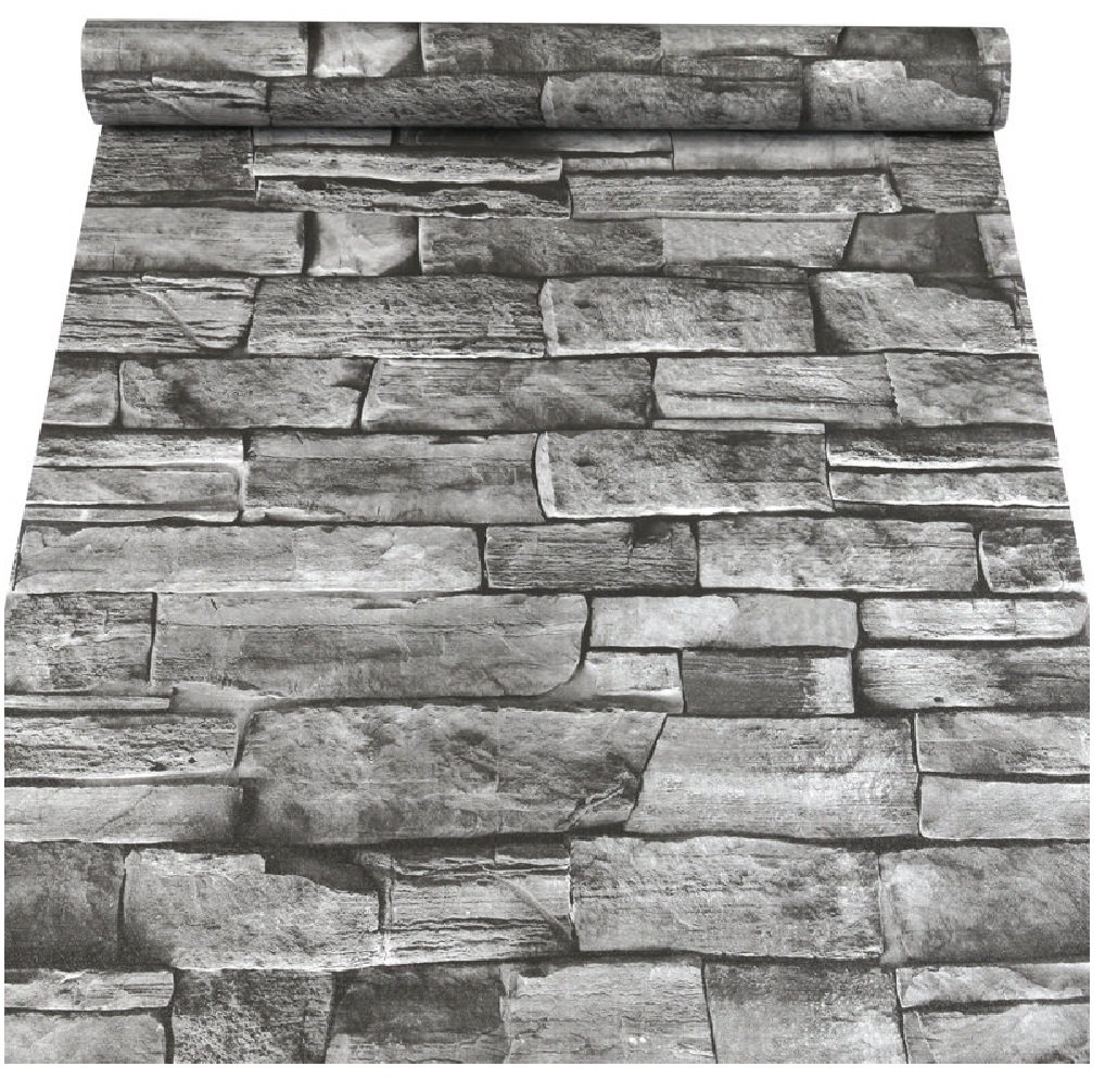 Papel Tapiz Auto Adherible Decorativo Para Pared Ladrillo Gris