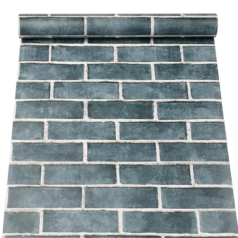 Papel Tapiz Auto Adherible Decorativo Para Pared Ladrillo Azules