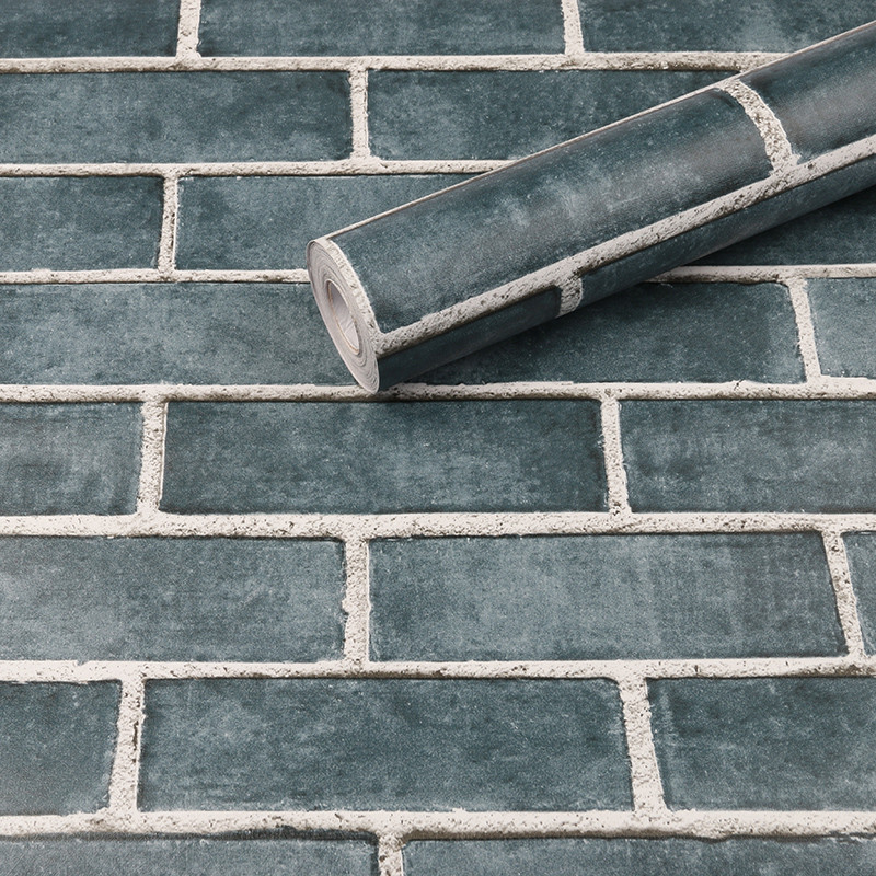 Papel Tapiz Auto Adherible Decorativo Para Pared Ladrillo Azules