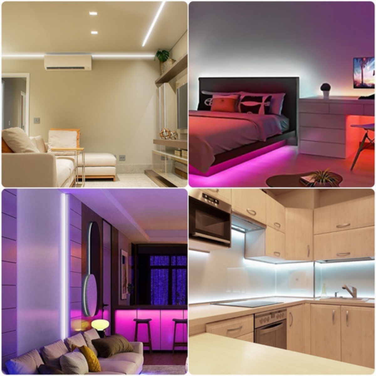 Tiras De Led Luz De Neón Flexible 5m Con Fuente 12v Pink