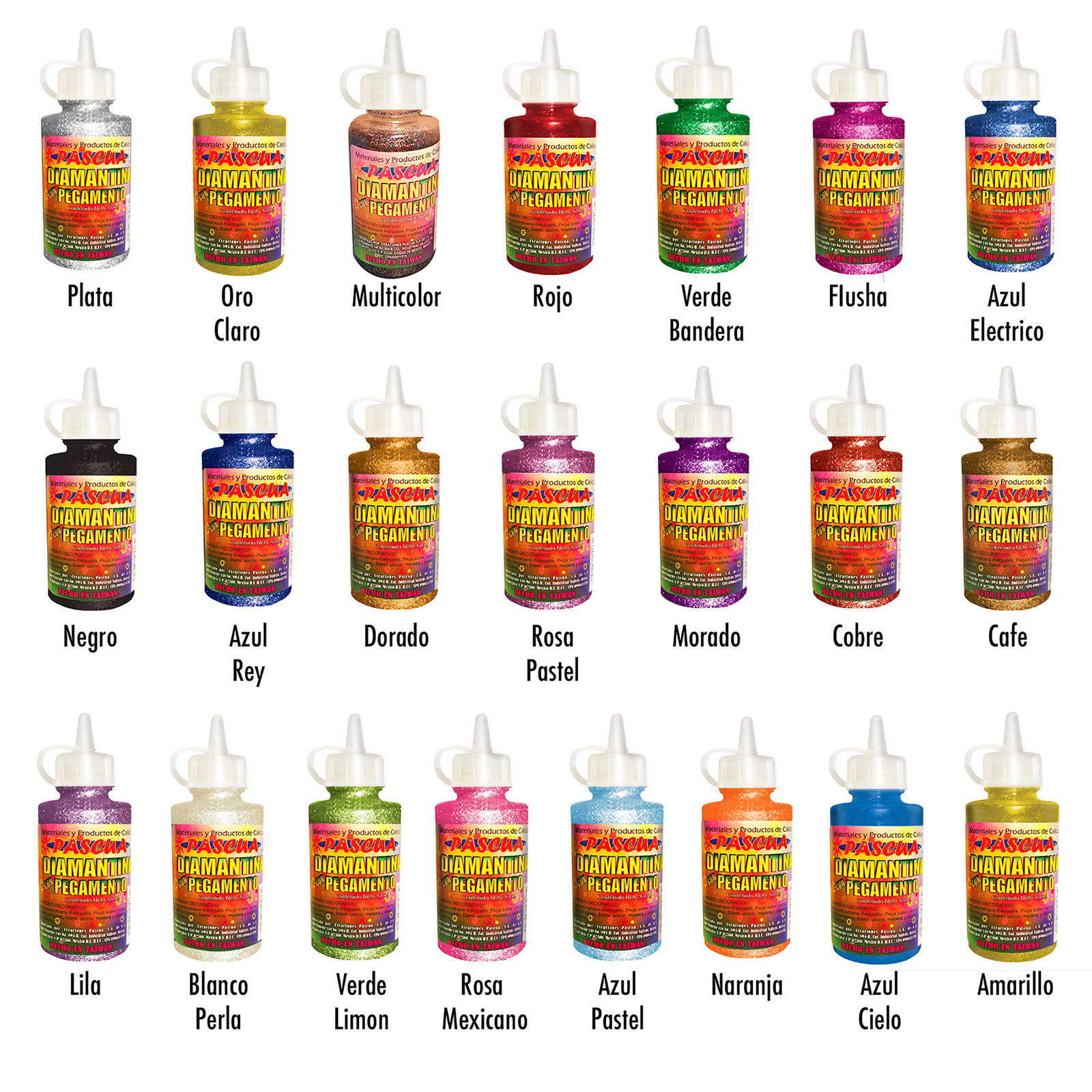 Pegamento Glitter con diamantina , purpurina 60ML para manualidad, escolar y album de Recortes Tarjeta