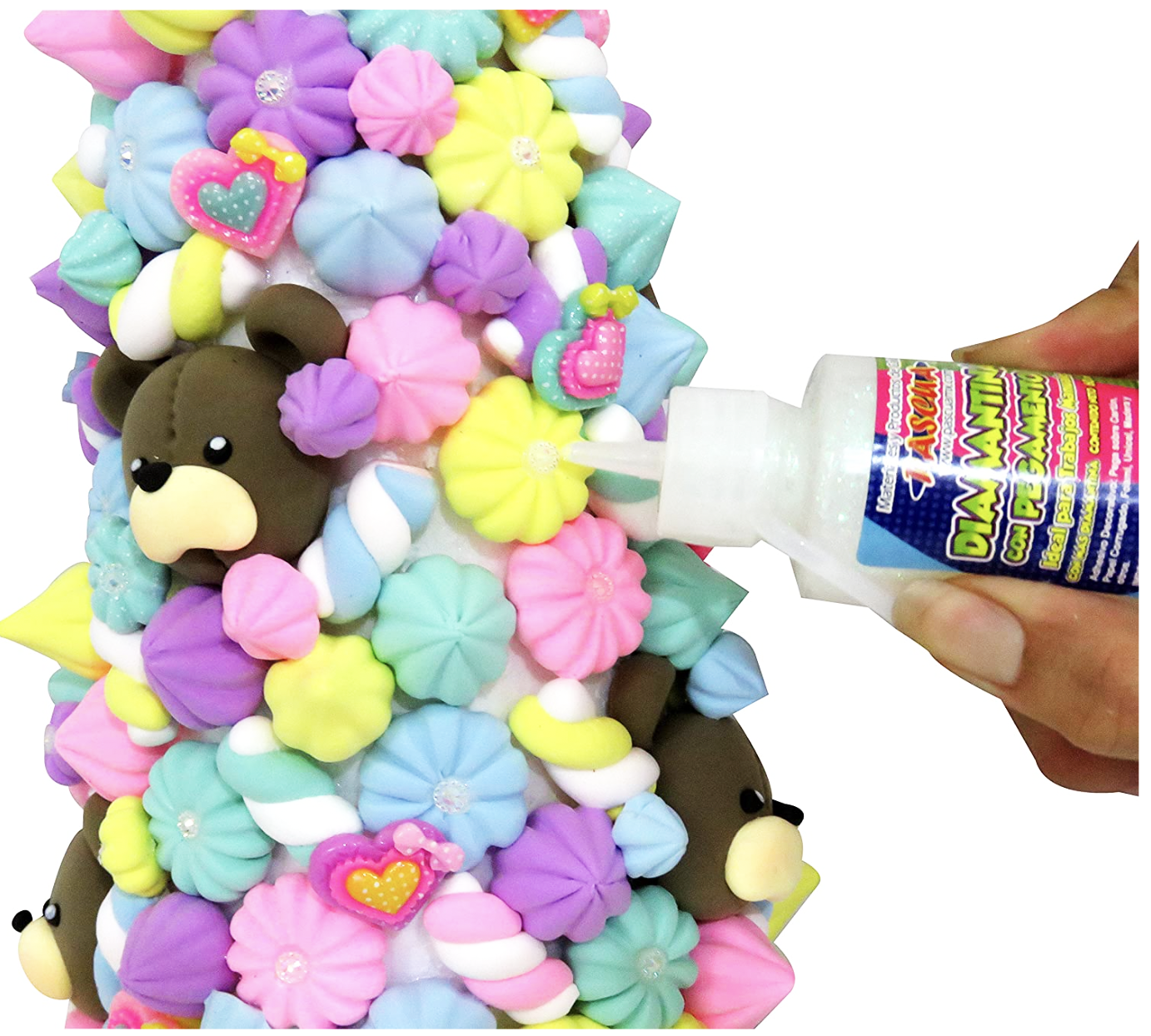 Pegamento Glitter con diamantina , purpurina 60ML para manualidad, escolar y album de Recortes Tarjeta