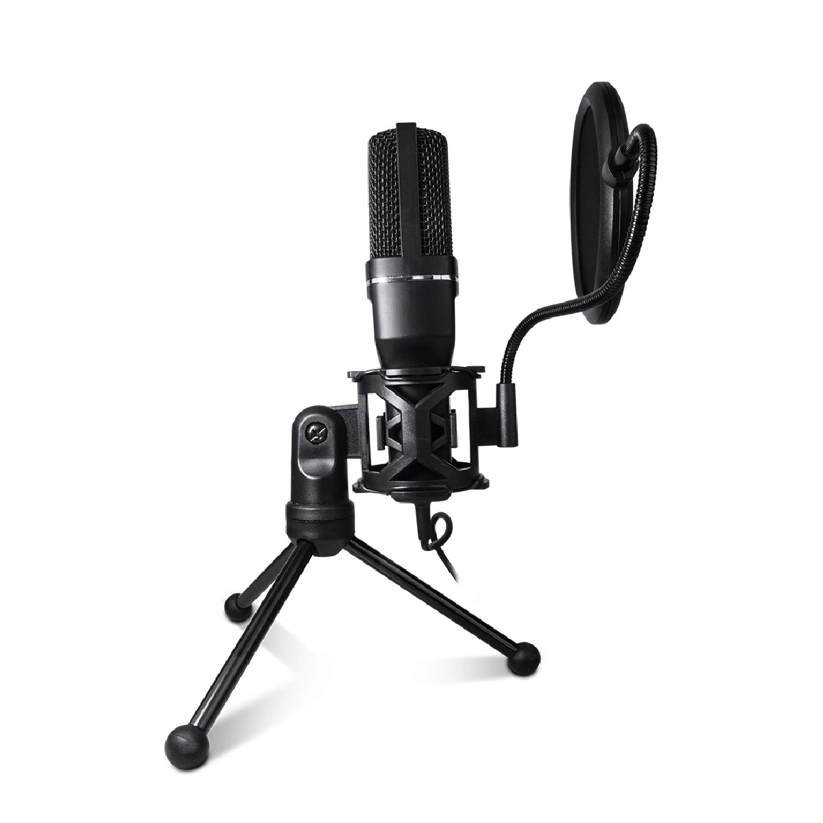 Micrófono Game Factor Mcg601 20hz Alámbrico 1.7 M Negro Usb Para Streaming 