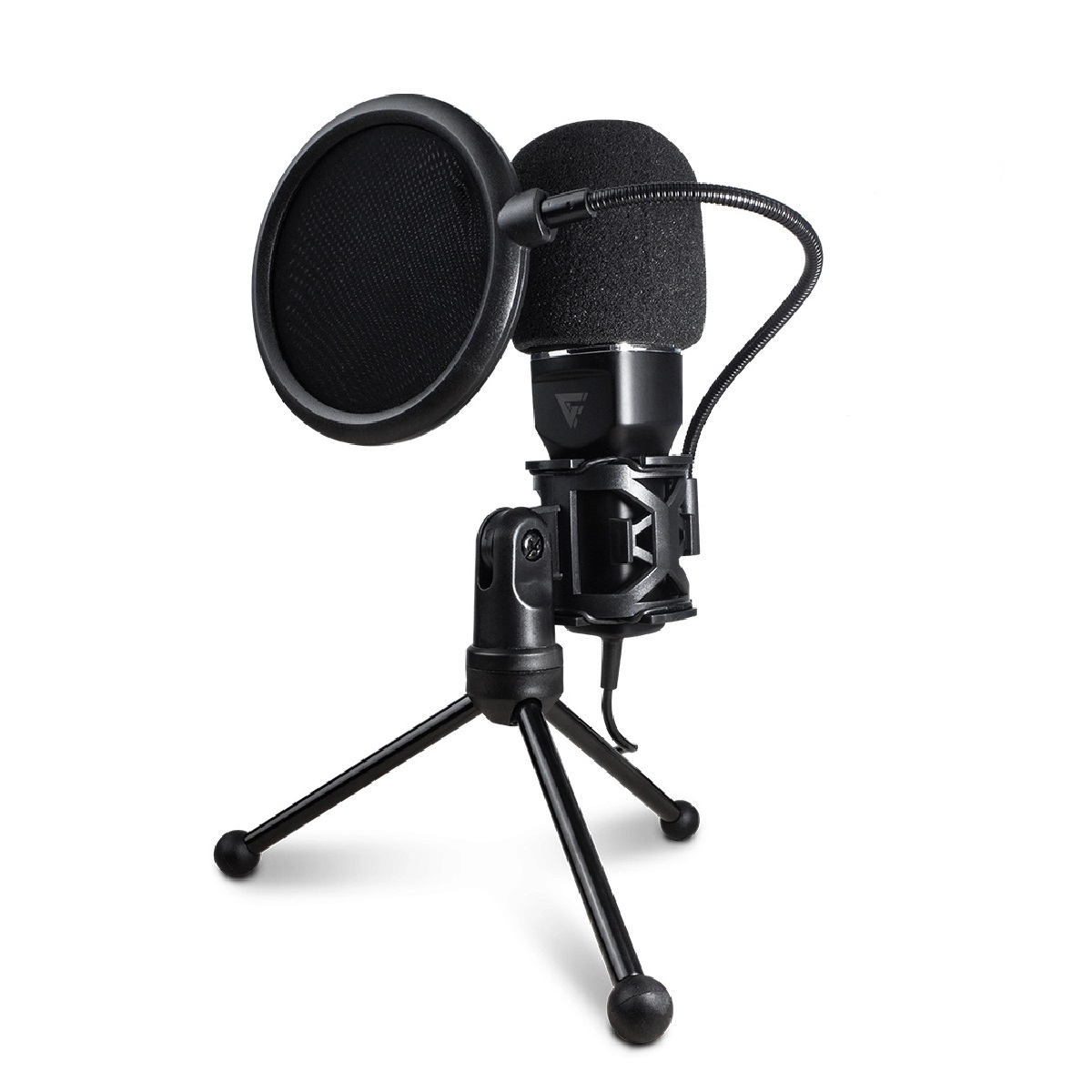 Micrófono Game Factor Mcg601 20hz Alámbrico 1.7 M Negro Usb Para Streaming 