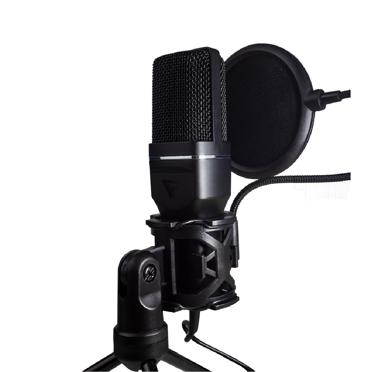 Micrófono Game Factor Mcg601 20hz Alámbrico 1.7 M Negro Usb Para Streaming 