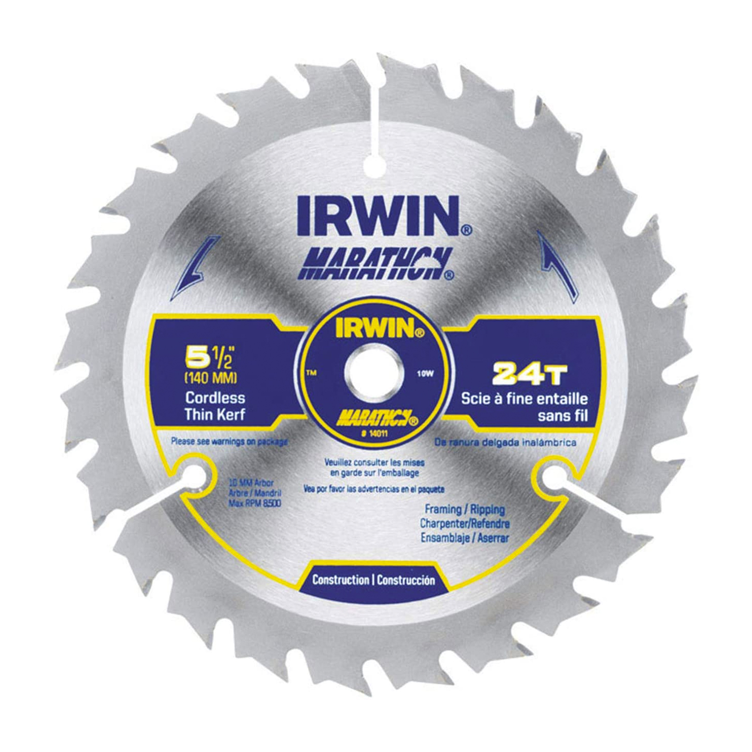 Disco Irwin Para Sierra Circular 5-1/4 24 Dientes