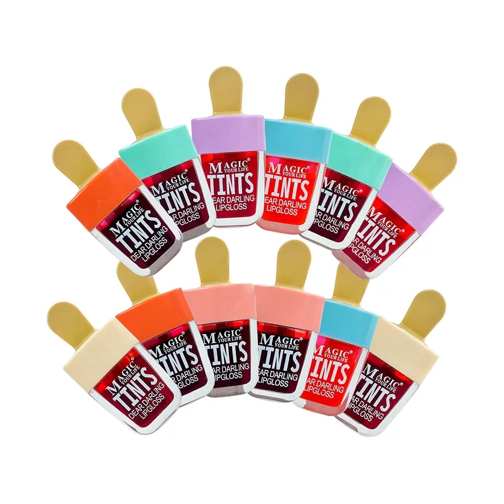 Tinta Labial Forma De Paleta Coreana Maquillaje 12 Piezas