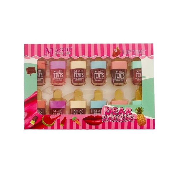 Tinta Labial Forma De Paleta Coreana Maquillaje 12 Piezas