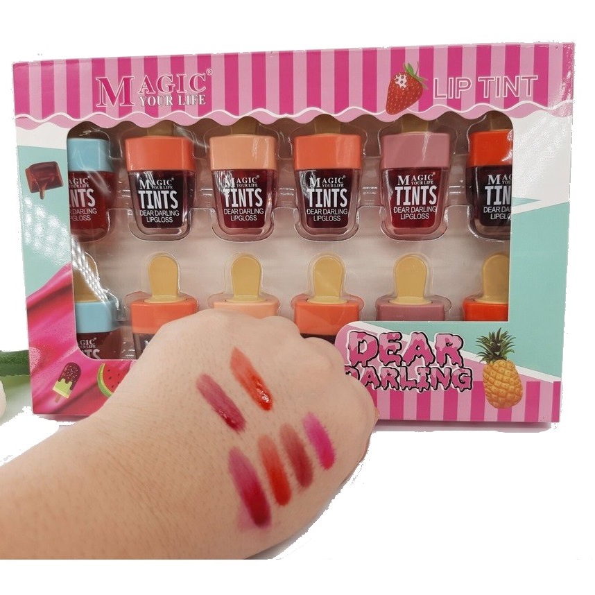 Tinta Labial Forma De Paleta Coreana Maquillaje 12 Piezas