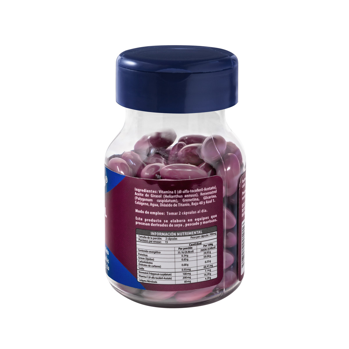 Resveratrol Con Vitamina E Y Colágeno 30 Cápsulas Naturagel