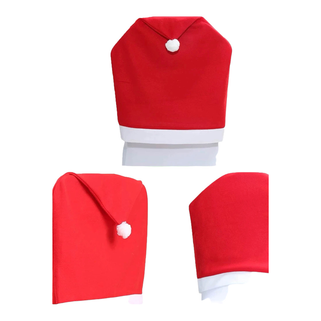 6 Fundas Para Silla Gorro Navideño Santa Claus Cuadrado