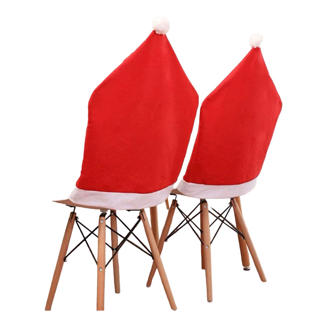 6 Fundas Para Silla Gorro Navideño Santa Claus Cuadrado