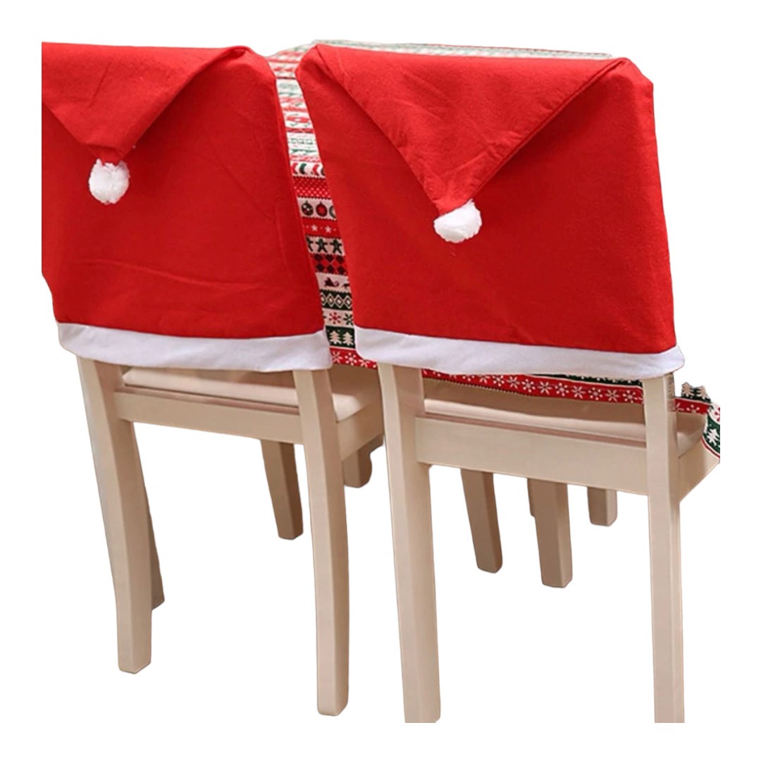 6 Fundas Para Silla Gorro Navideño Santa Claus Cuadrado