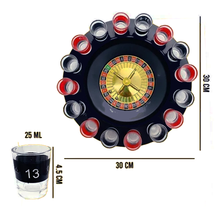 Juego de Ruleta Giratoria de Tragos 16 vasos de shot. SEAFON