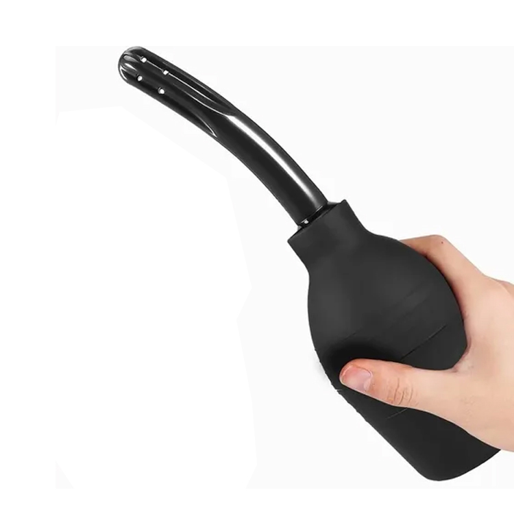 Enema de Silicona Para Uso Vaginal y Anal. Silicona Suave. Color Negro. SEAFON